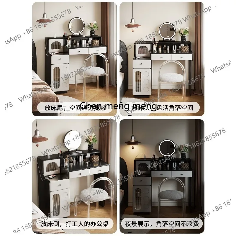 Master bedroom dresser storage cabinet integrated multi-functional solid wood makeup table 2025 new model