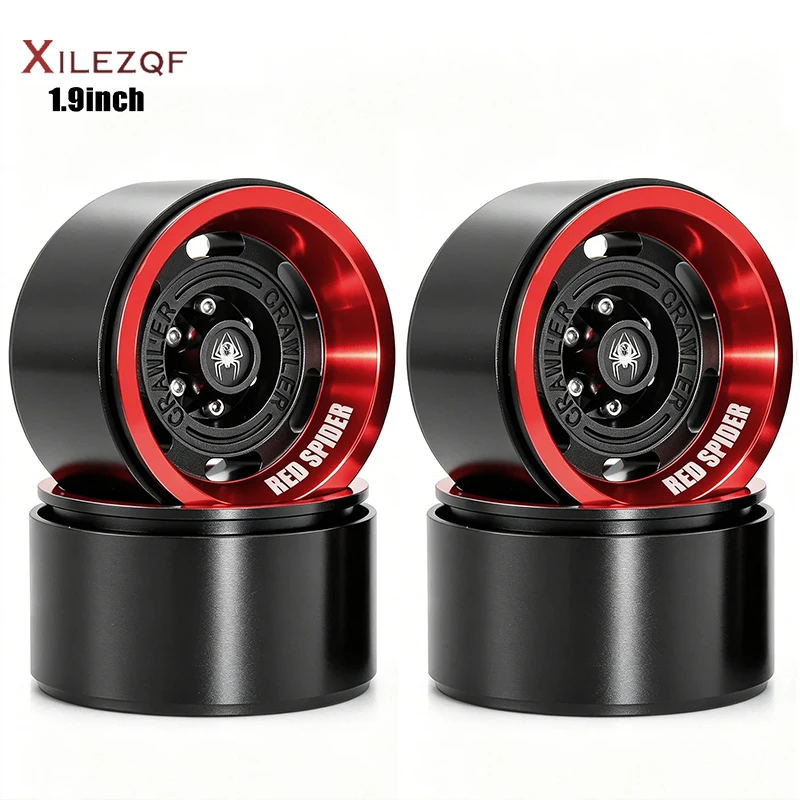 1.9 Beadlock Wheel Rims （4PCS） Aluminum Alloy 1.9''Wheel Hub for 1:10 RC Crawler Axial SCX10 90046 SCX10 Tamiya CC01 D90 D110