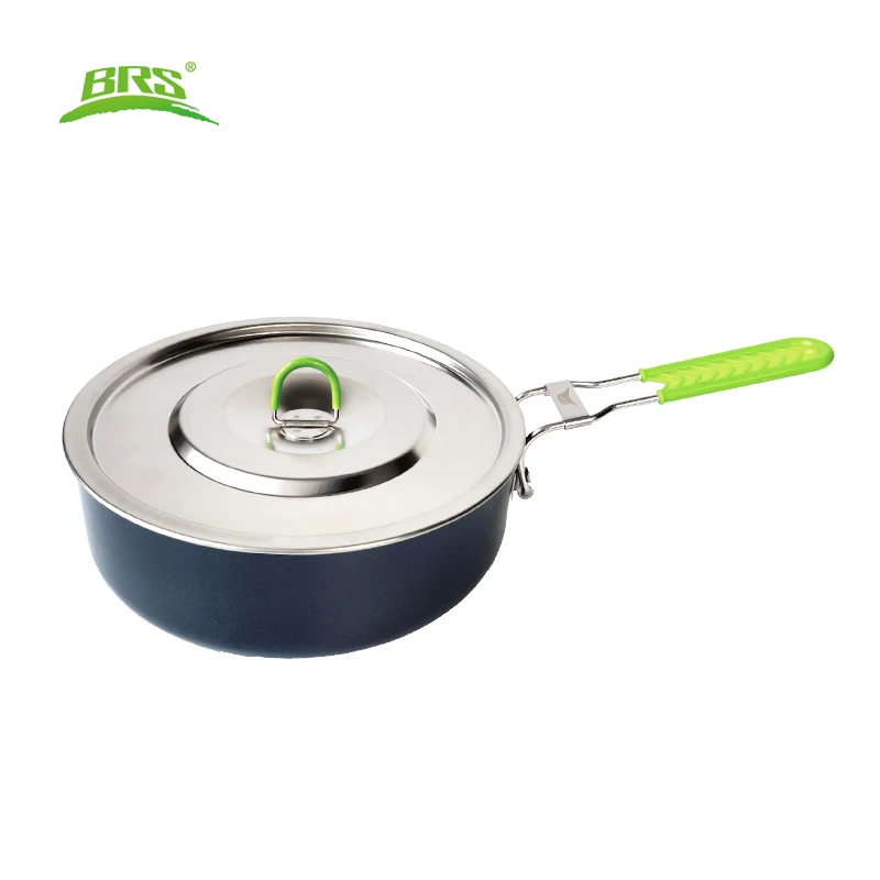 

BRS Camping Fry Pan Ultralight Grill Frying Pan with Folding Handle Aluminum Non-stick Cooking Pot for Picnic Hiking Utensils
