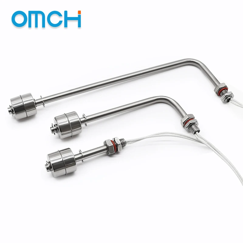OMCH Sakelar Apung Baja Tahan Karat Sensor Tingkat Cairan Tangki Air Tahan Suhu Tinggi Sensor Aliran Otomatis Pengontrol 10W