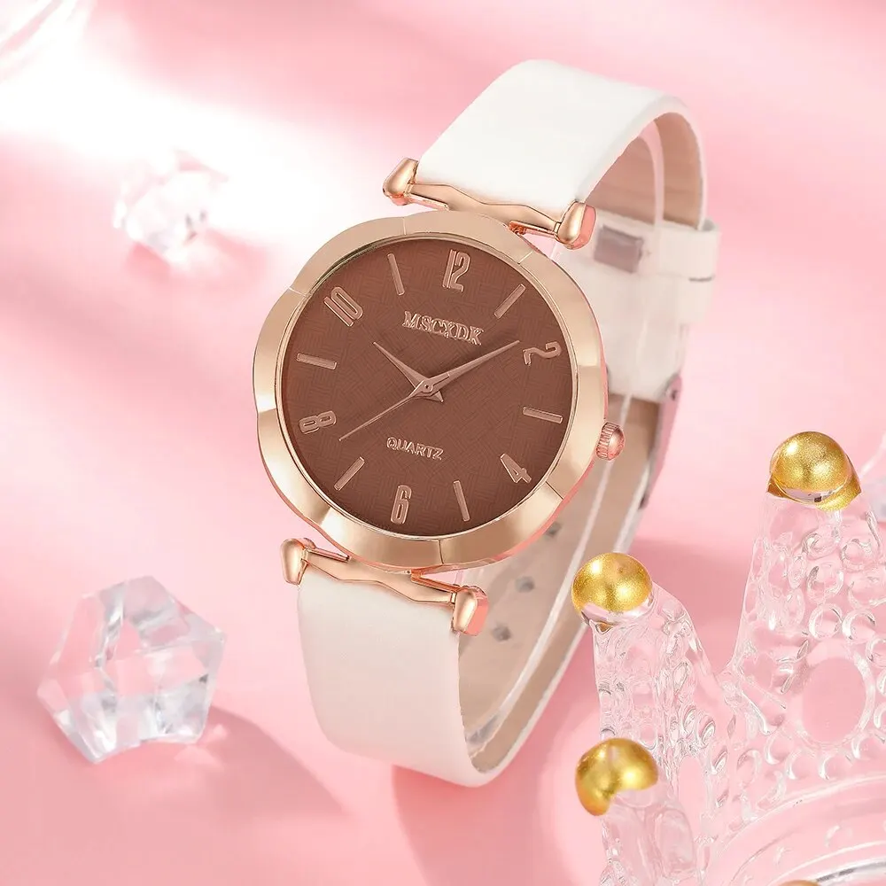 5pcs Women\'s Watch Set Fashion Casual Quartz Watch Fashion Simple Bracelet Watch Set