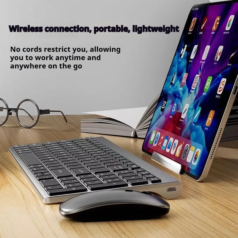 EWEADN  Ipad Keyboard Wireless Keyboard Bluetooth Keyboard Mouse Combo Laptop Computer Office Typing Silent Rechargeable