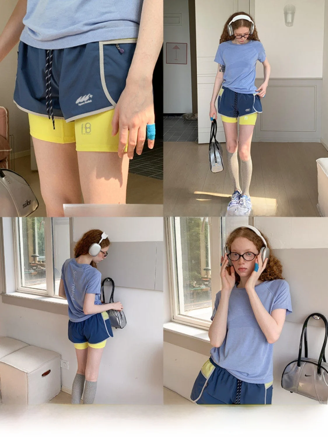

American Style Outdoor Surfing Pants Short Pants Women's Fitness Running Sports High Waist Wide Leg Commute Style Polyester