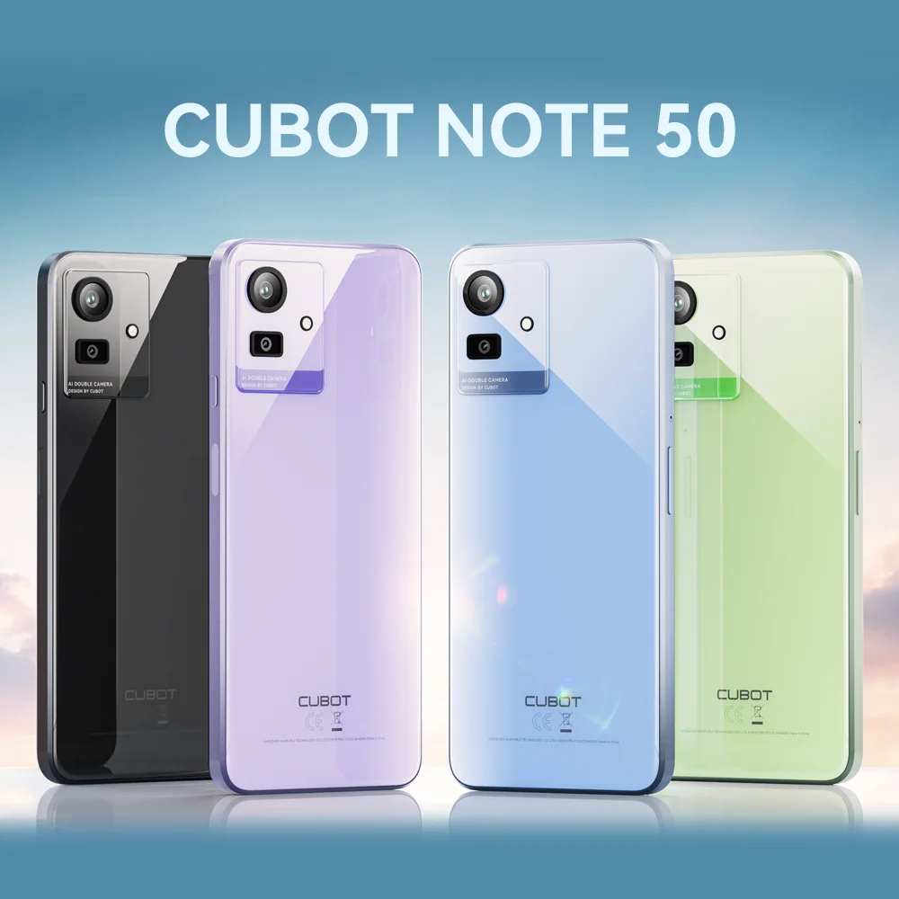 [Ship From Mexico] Cubot NOTE 50 Smartphone, 16GB RAM(8GB+8GB Extended), 256GB ROM, 6.56“ 90Hz Screen, NFC, 50MP Camera, 5200mAh