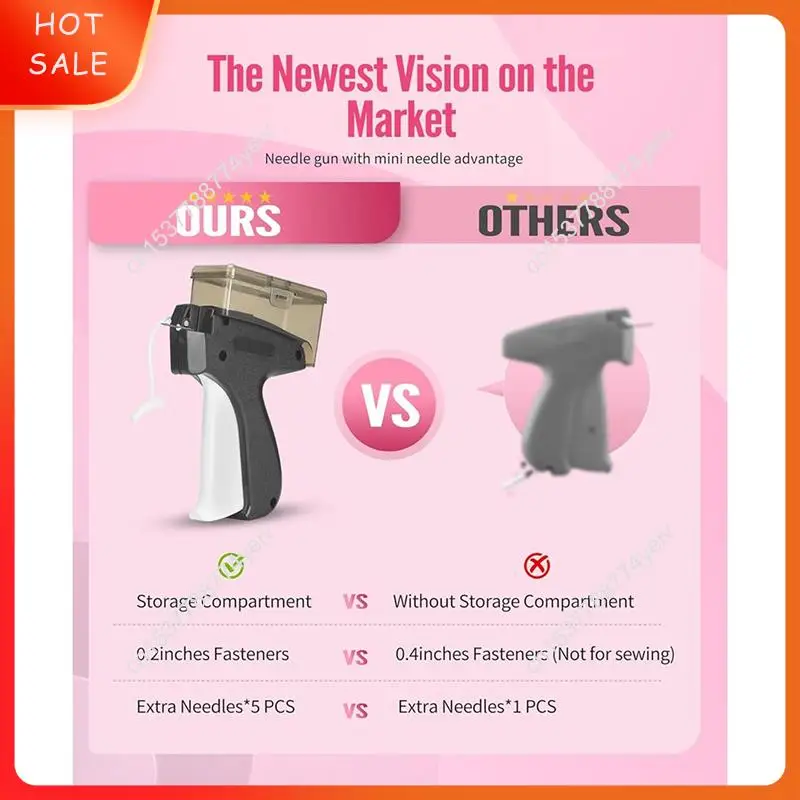 مسدس غرزة مع صندوق تخزين، مسدس وضع العلامات للخياطة السريعة، تثبيت الملابس المؤقتة مع 1200 قطعة من مشابك البارب A62X
