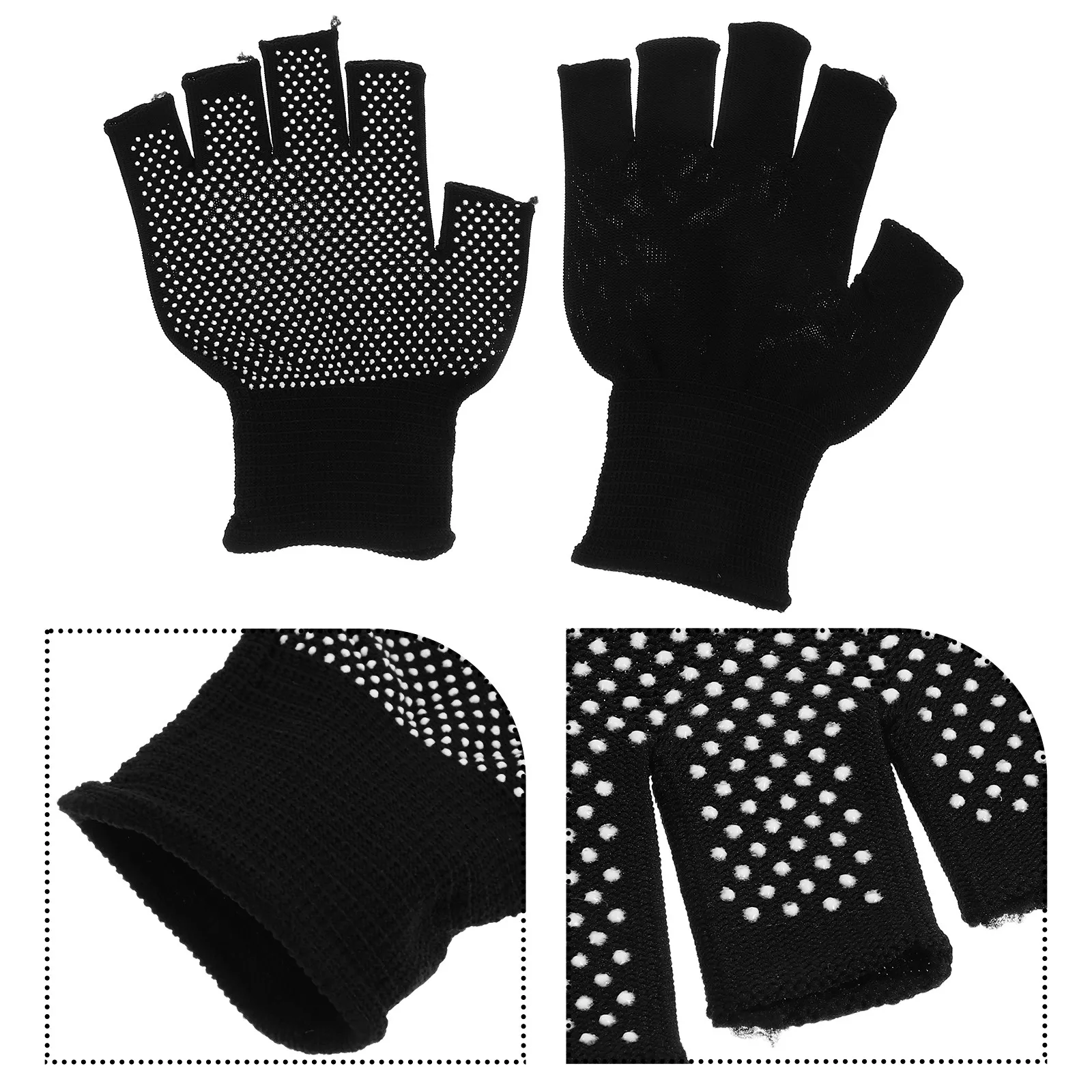 5Pairs Winter Fingerless Work Gloves Non-Slip Grip Breathable Warm Gloves for Men Women Driving Cycling Hiking Repair Cold