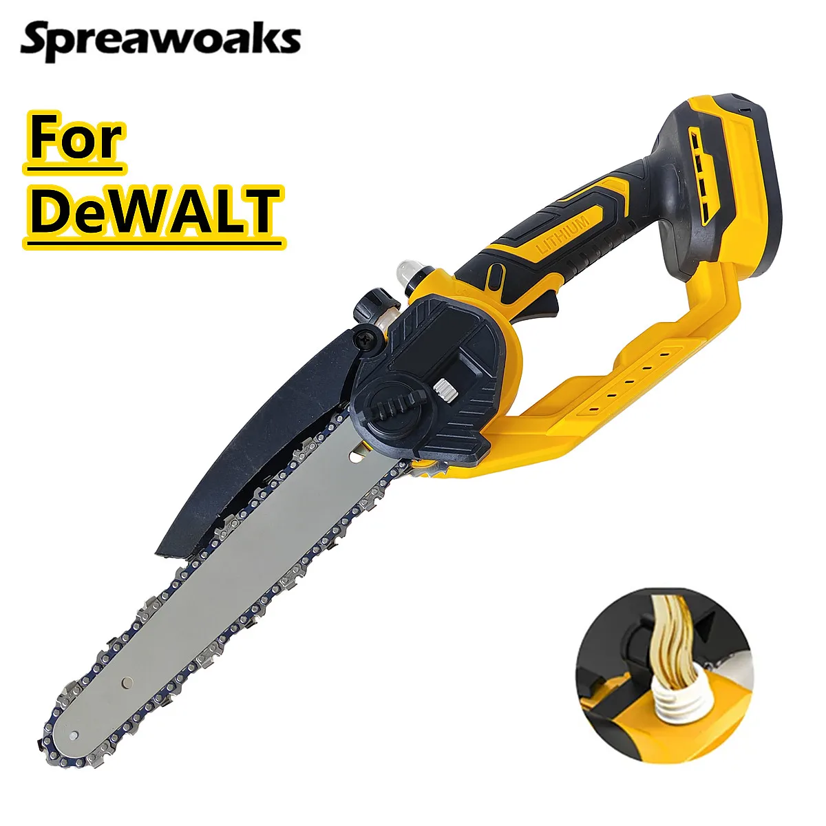 

Brushless 8 inch Chainsaw With Oil Tank Electric Pruning Chain Saw Woodworking Power Tool For DeWALT 20V Battery
