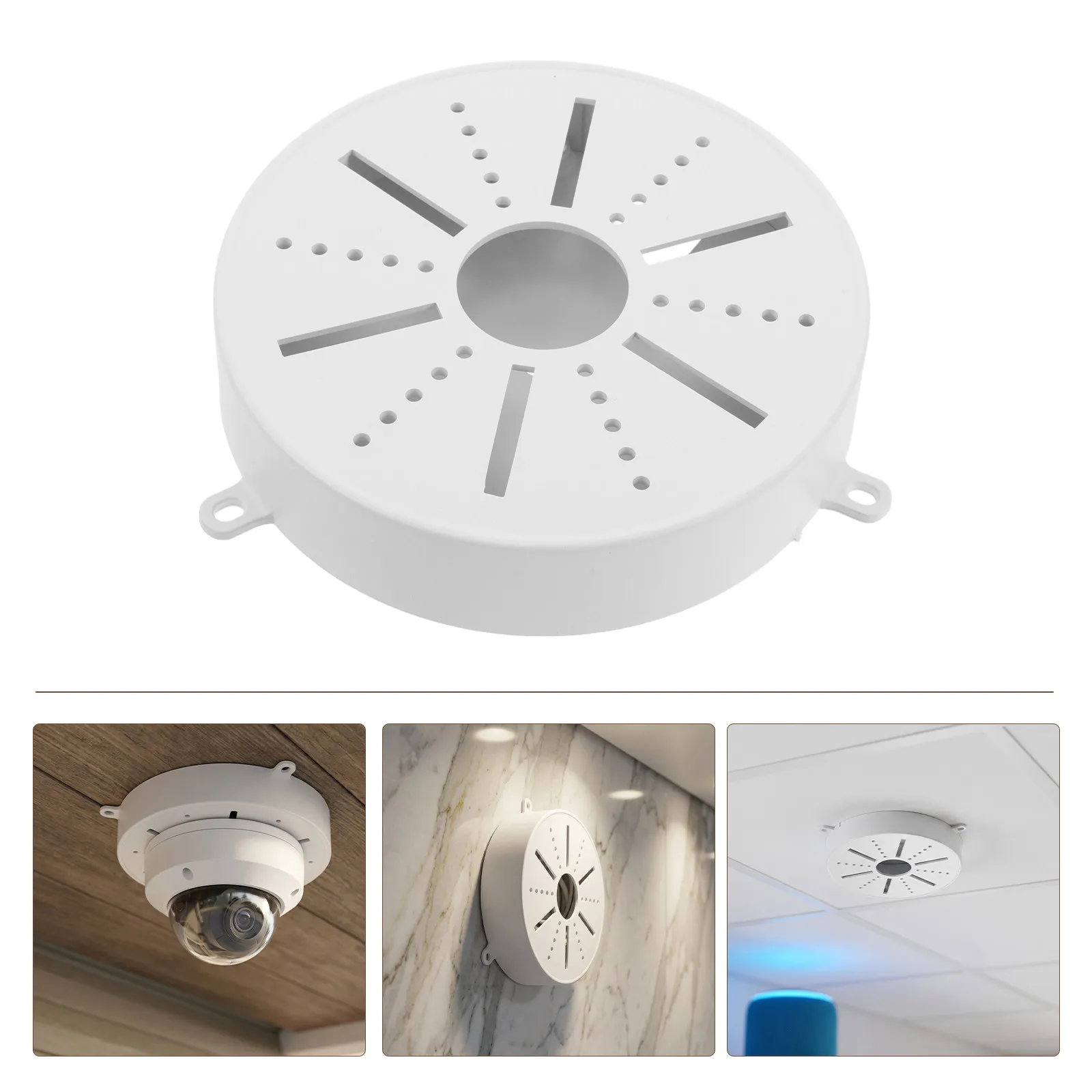 2Pcs Dome Camera Junction Box Smooth Flush Mount Cable Hider Box Precise Fit Indoor Outdoor Cctv Security Camera Cable