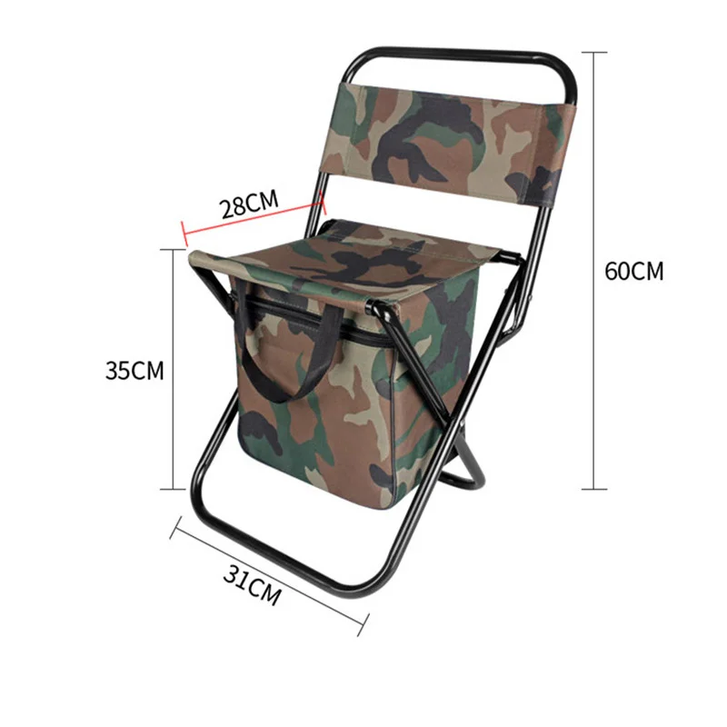 Imagem -02 - Outdoor Folding Ice Pack Cadeira com Bolsa de Armazenamento Rolamento Grande Peso Cadeira do Acampamento do Lazer Encosto Cadeira de Pesca 200kg