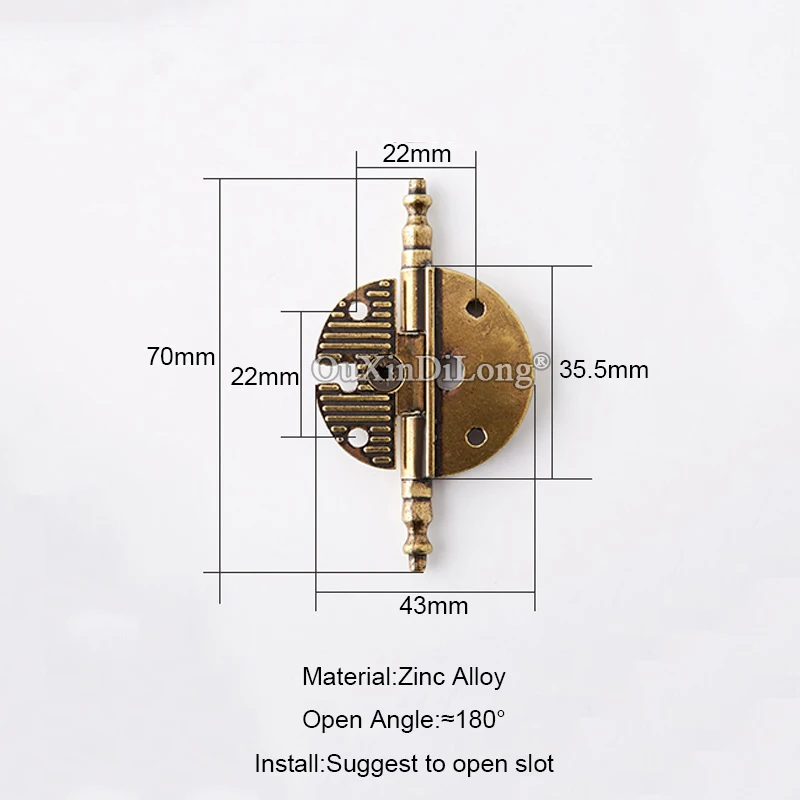الرجعية 4 قطعة الأثاث المعدني العتيقة مفصلات خزانة خزانة المطبخ خزانة الأبواب مفصلات الخشب علبة هدية صندوق مفصلات + مسامير
