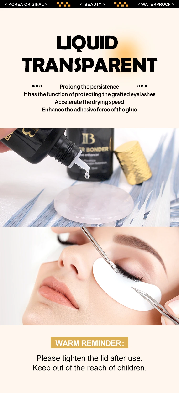 1 Flasche IBeauty Banana Primer Fake Wimpernverlängerung Rose Langlebig Korea Stark klebendes Zubehör Super Bonder Booster – Detail 15