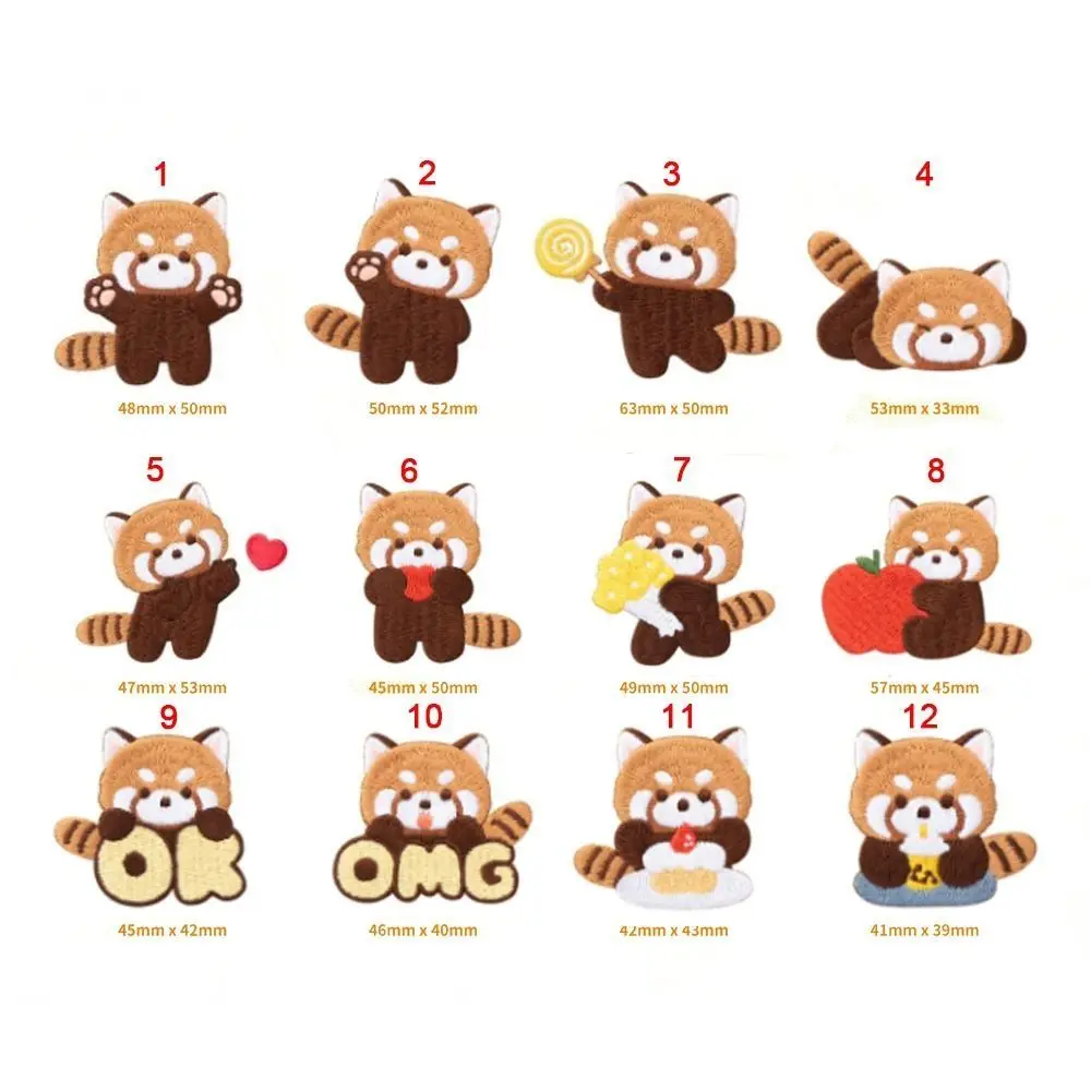 Clothing Accesories Lesser Panda Red Panda Patches Cartoon Cute Clothes Appliques DIY Self-adhesive Clothes Sticker Sewing
