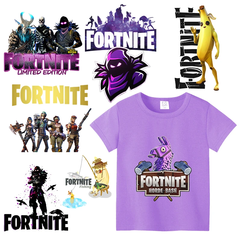 【セール中】Fortnites パッチ衣類熱伝達ステッカー漫画プリント要塞ナイトフィギュアアイロンパッチゲーム DIY 服ステッカー