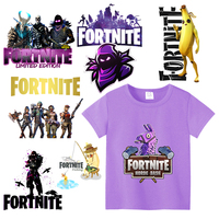 Fortnites Patches Clothing Heat Transfer Stickers Cartoon Printed Fortress Night Figures Ironing Patch Game DIY Clothes Stickers