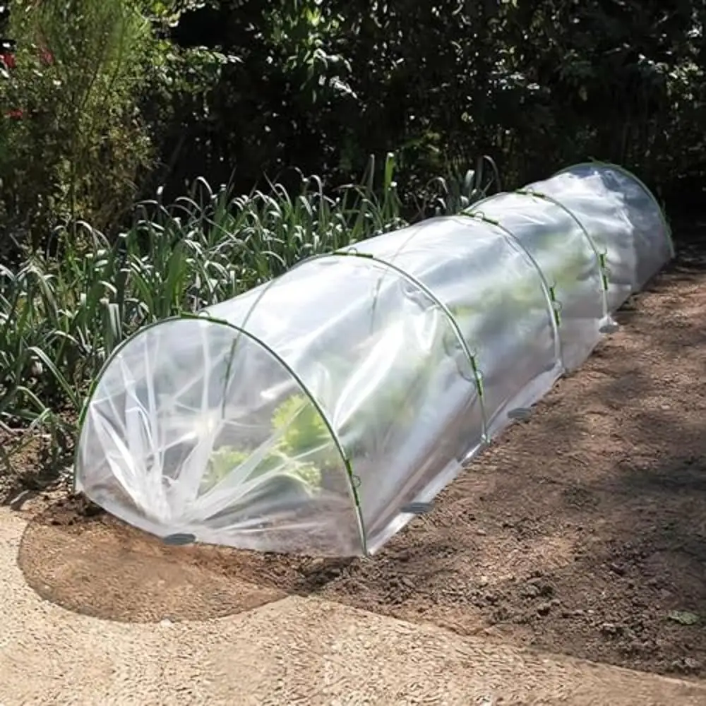 

Portable Mini Greenhouse Tunnel Kit Outdoors Hoops & PVC Cover Included Small Greenhouse Seeds Starting and Plant Shelter Easy