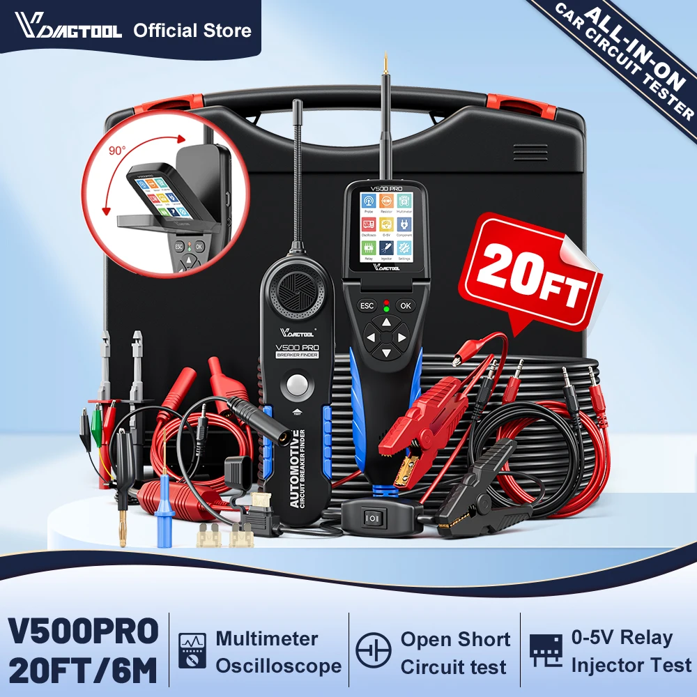 VDIAGTOOL V500PRO Automotive Circuit Tester 12V/24V Car Power Circuit Probe Tester Breaker Finder Tool Open Circuit Detector
