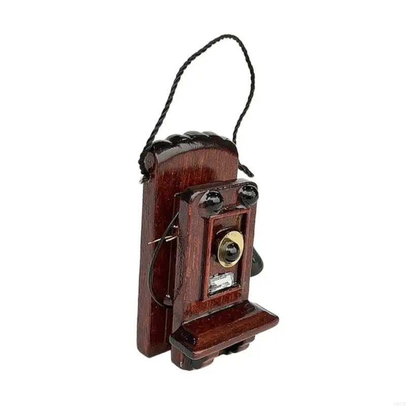 Delicado accesorio decorativo en miniatura para teléfono muñeca antiguo a escala 1/12, regalo para coleccionistas y