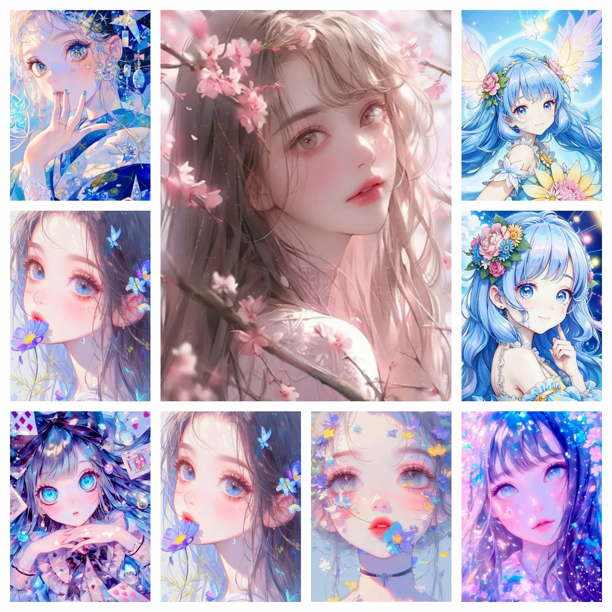 

DIY Алмазная коллекция художественной живописи японский мультфильм аниме девушка вышивка крестиком 5D Алмазная мозаика украшение дома