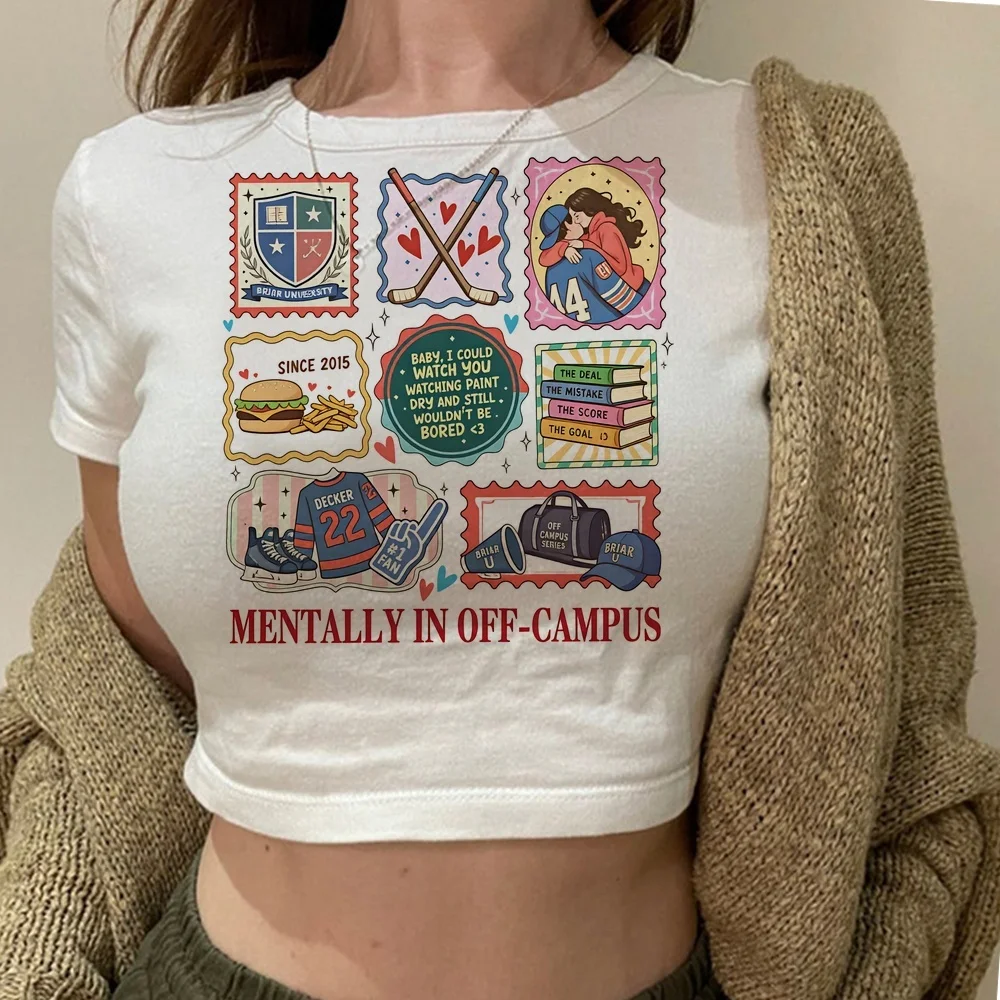 Off Campus cropped top women vintage goth 2000s cutecore grunge t-shirt clearance sales gothic goth graphic