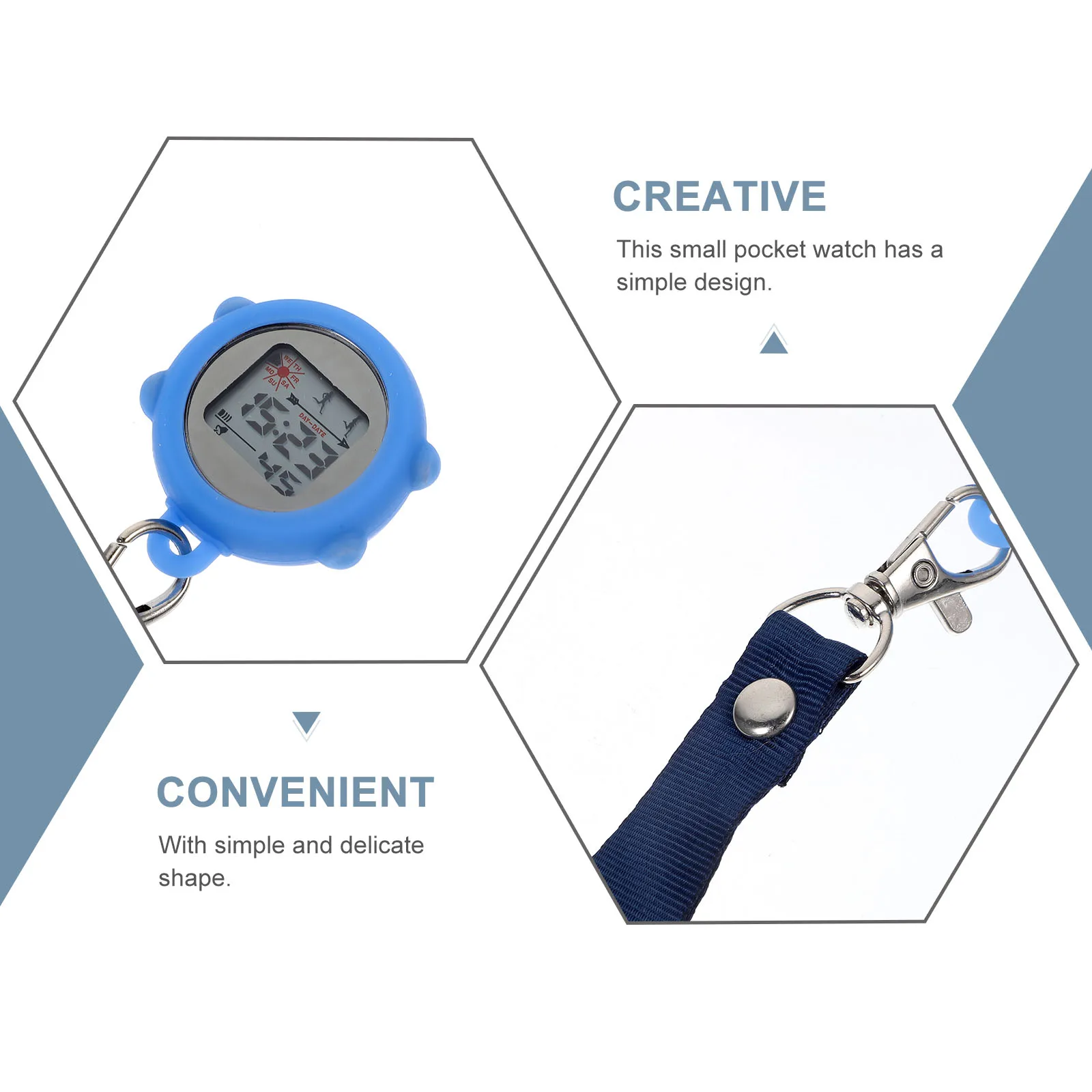

Electronic Nurse Women Pendant Pocket Watches Portable Clip On School Belt Fob Smile Badge Accessories Big Round Face Easy Time