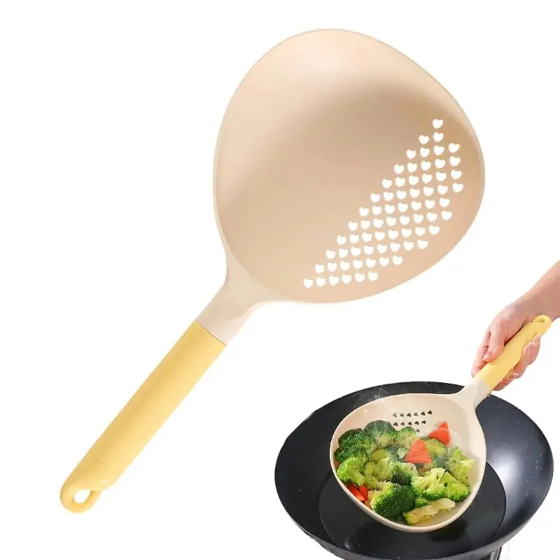 

ABCA-для сервировки больших ложок для приготовления пищи, ковш с силиконовой ручкой и отверстиями, перфорированные ложки для супа, кухонная утварь, ресторан
