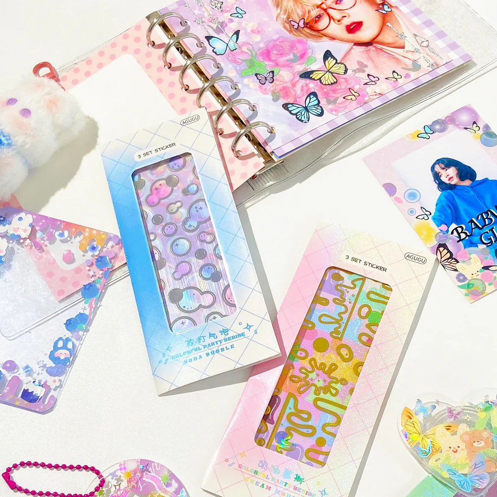 Korean Style Hologram Deco Stickers Gift Pack - Decorative & Fun Stickers for Toploaders, Journaling, Scrapbooking & More