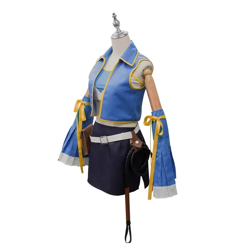 Anime FAIRY TAIL Lucy Heartfilia Cosplay Costume Woman Top Skirt Whip Accessories Set Halloween Costume