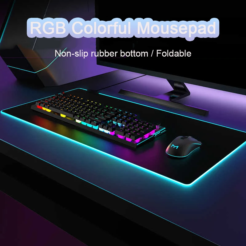 

RGB Mouse Pad Keyboard Cover Desk-mat Large Gaming Mouse Pad Multi-size Colorful LED Computer Gamer Mousepad Waterproof Desk Mat