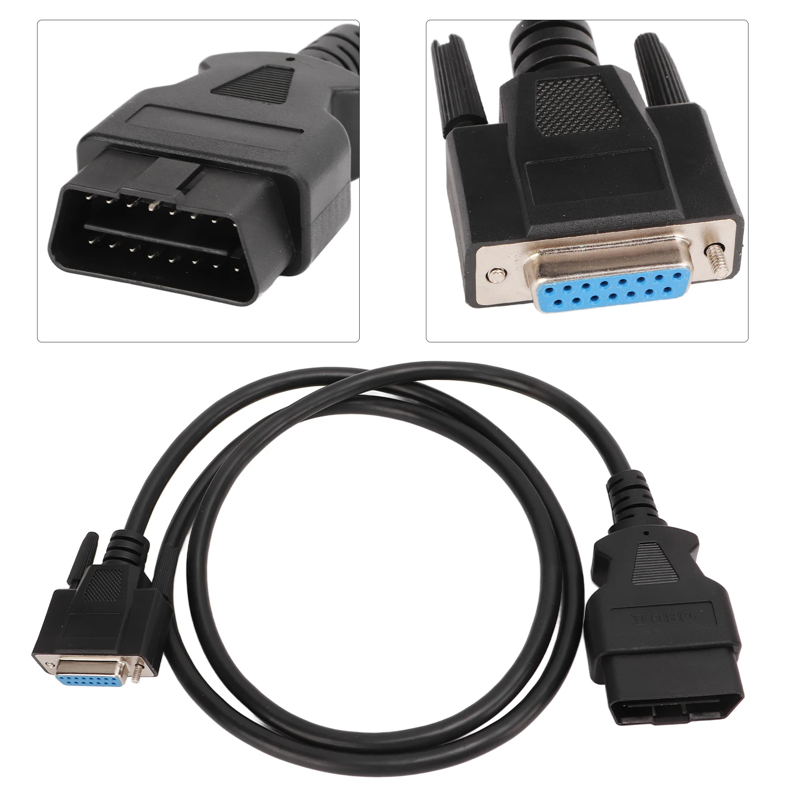 Main OBD2 Cable OBDII Test Diagnostic Connector Adapter Cable Replacement for Launch CRP123 CRP129 OBD-II Cable Vocom