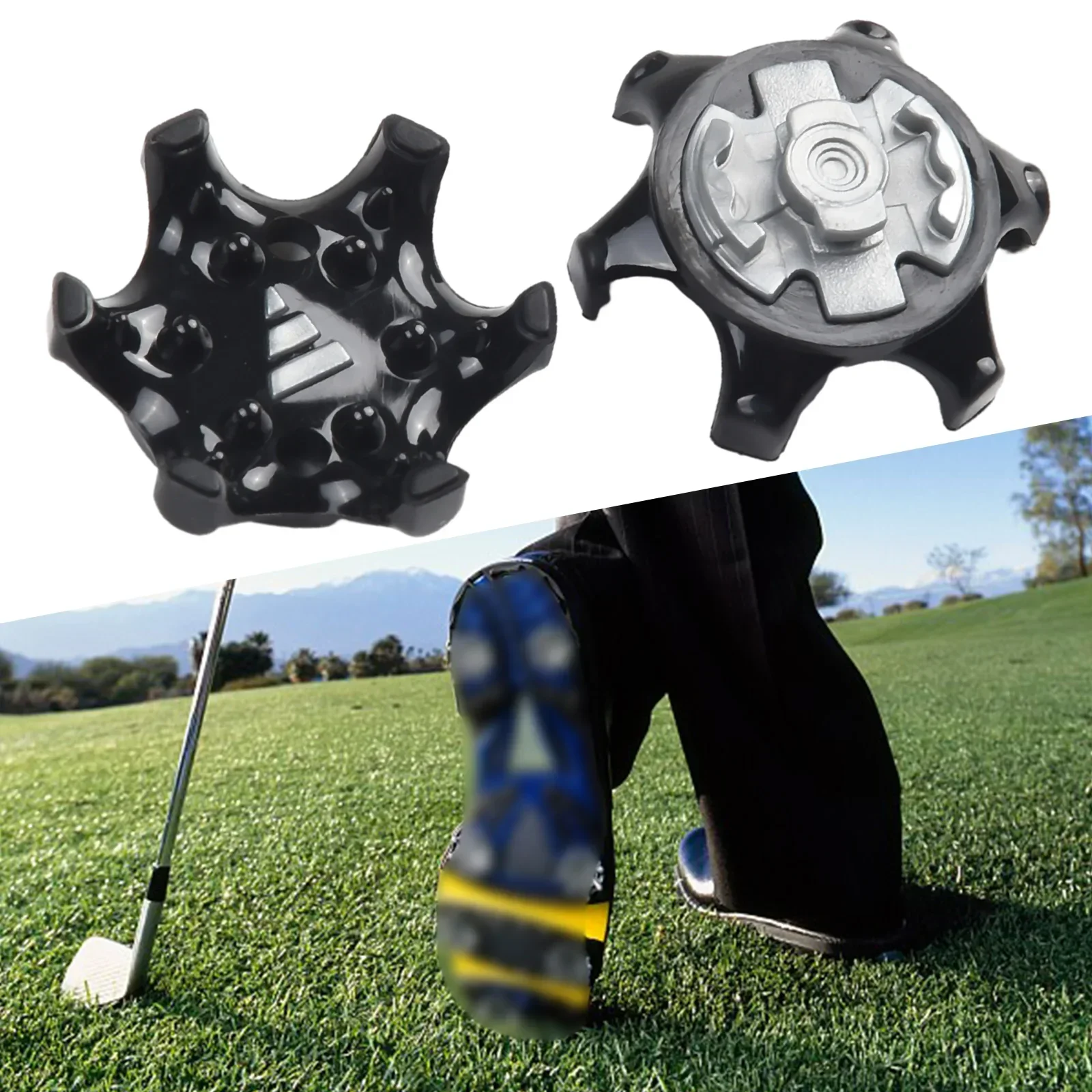 Golf Spikes Pins Turn Fast Twist-Shoe Spikes Durable Replacement Set Ultra Thin Cleats Pins Fits System Spike