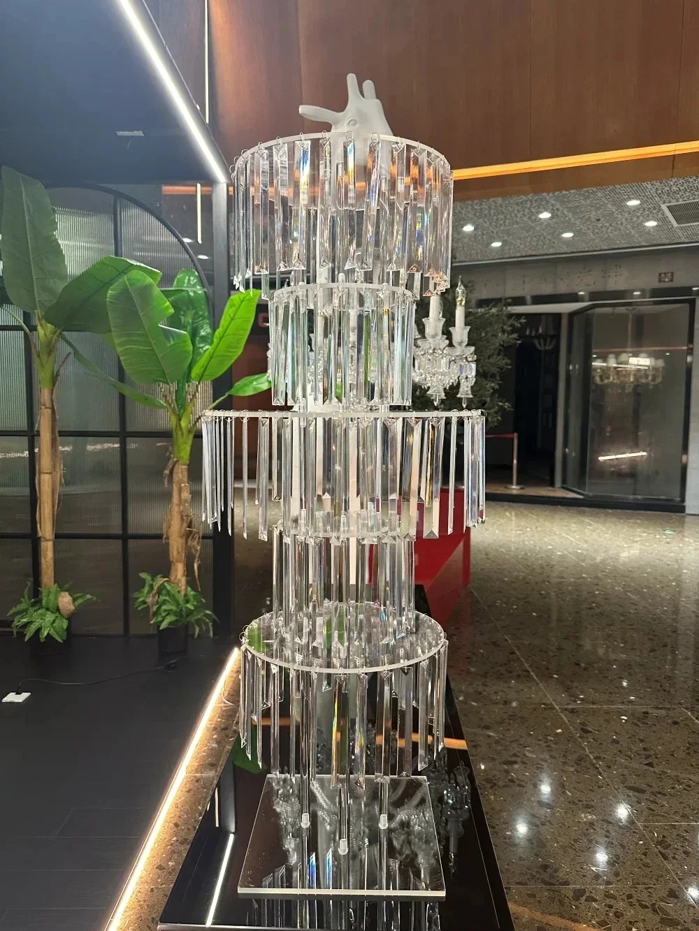 1/10 pieces of five layer acrylic vase center piece acrylic flower rack with hanging acrylic, used for weddings