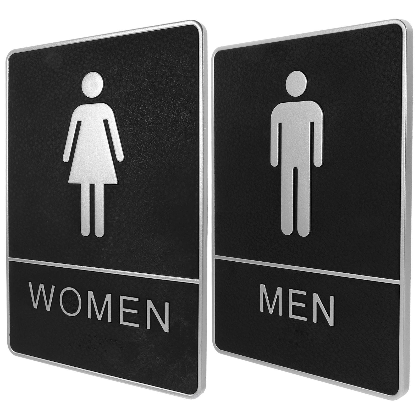 

2Pcs Toilet Sign Plastic ABS Self-Adhesive Restroom Door Signs Men Women Bathroom Guide Restroom Signs for Business