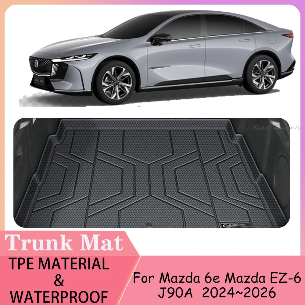 

Для Mazda 6e Mazda EZ-6 J90A 2024 2025 2026, коврик для багажника автомобиля, чехлы для багажника, защита от царапин, водонепроницаемые аксессуары для интерьера