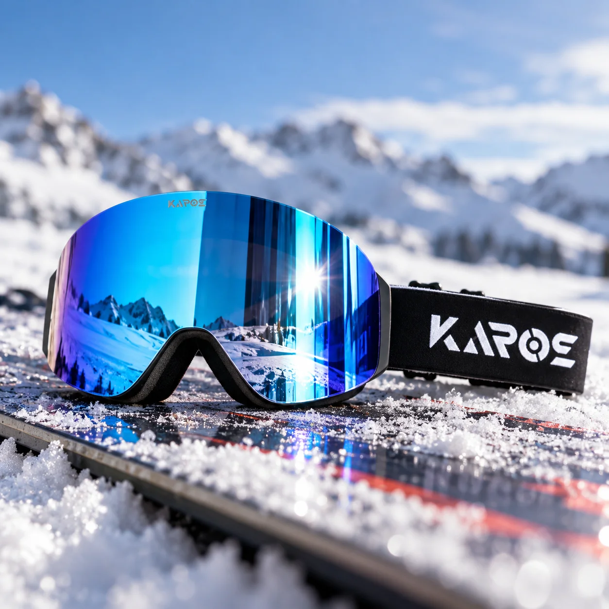 KAROS Magnetic Flip Cover Double Lens Anti-Fog Ski Goggles Snowboarding Glasses Snowmobile Eyewear Outdoor Sports Eye Protection