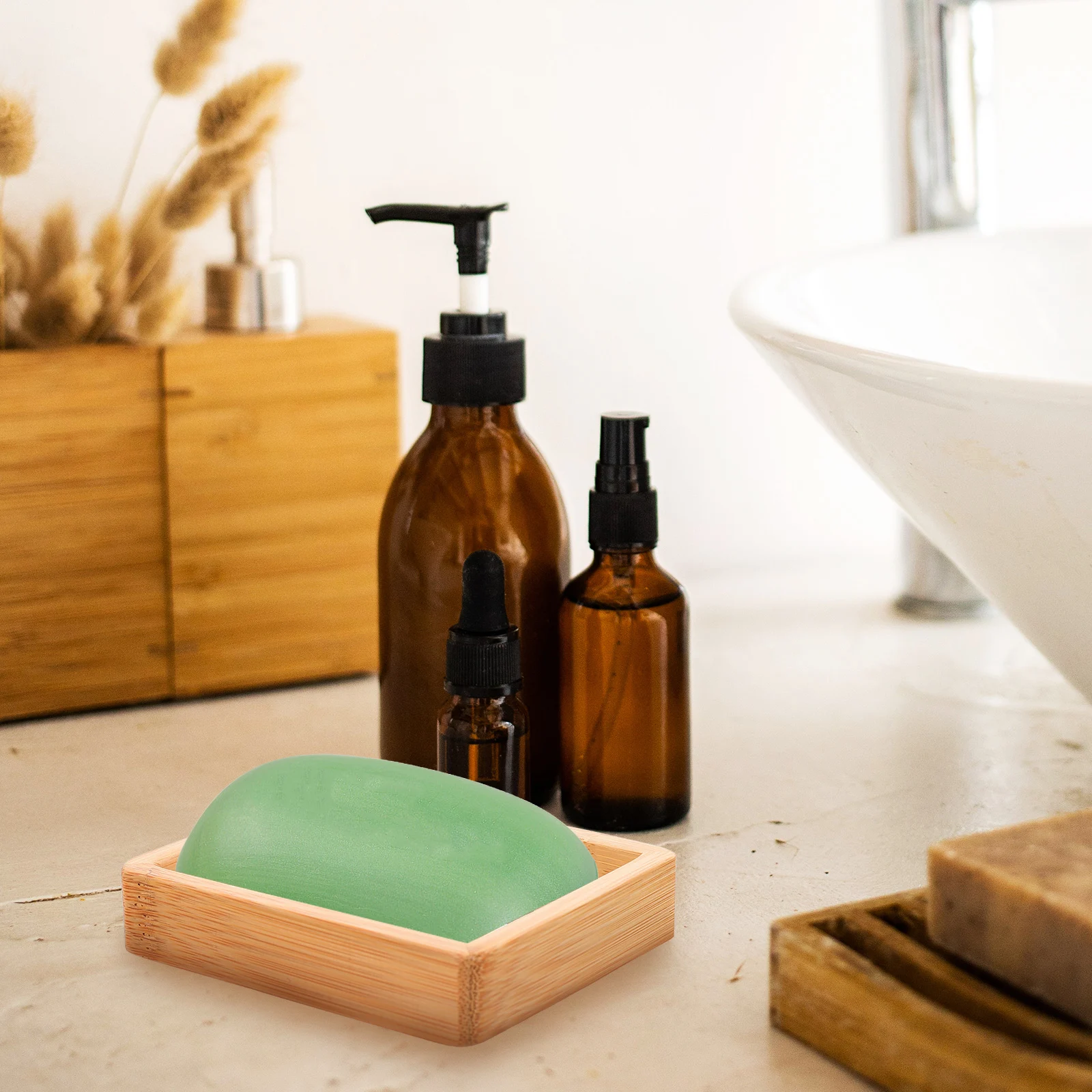 

2 pcs Wooden Soap Dish Drain Rack Eco-Friendly Biodegradable for Bathroom Kitchen Shower Sink Drying Holder Saver