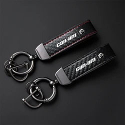 High-Grade Carbon Fiber Motorcycle Keychain Holder Keyring For BRP Can-Am with logo Car Accessories