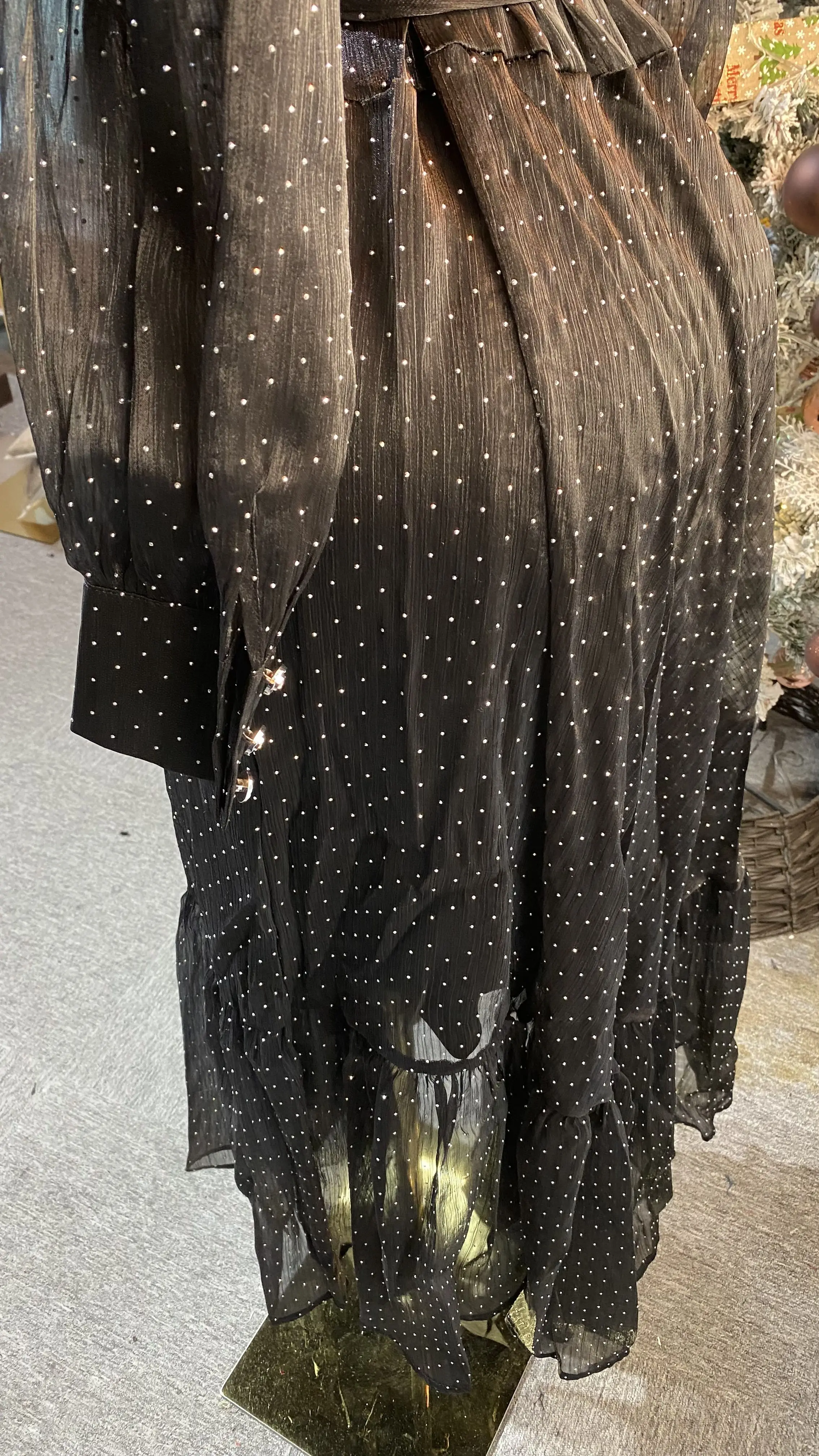 고급스럽고, 우아한, 틈새시장을 겨냥한 스팽글 자수 피쉬테일 시스루 메쉬 소매 우아한 이브닝 드레스-GZXX471