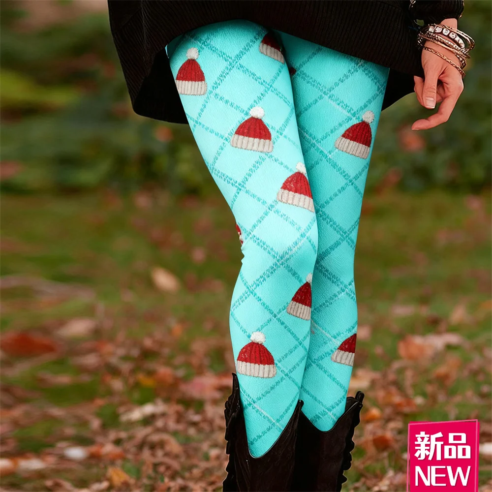 Pantalones de Yoga con elementos navideños para mujer, mallas elásticas cómodas e informales con estampado 3D, pantalones de cintura alta para Festival y Carnaval al aire libre