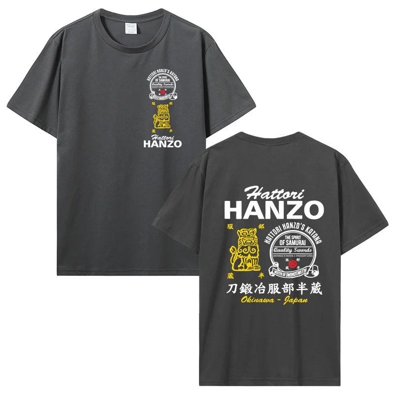 2026 Vintage Okinawa Stone Lion Graphic Double Sided Print T-Shirt Kids Adults Samurai Culture Short Sleeve Tee Oversized Top