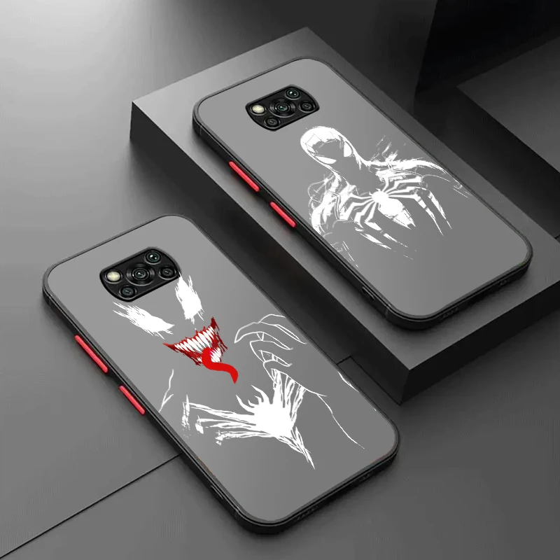 

Marvel Avengers Luxury Venom Frosted Translucent For Xiaomi Mi Poco X5 X4 X3 M6 M5S M5 M4 M3 F5 F4 F3 GT Pro 5G Soft Phone Case