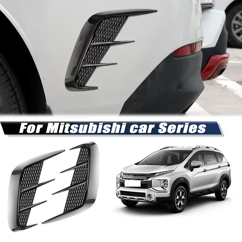 Carbon Fiber Car Fender Trim Car Sticker Shark Gills Simulation Side Intake Body Sticker Accessories For Mitsubishi Car Series