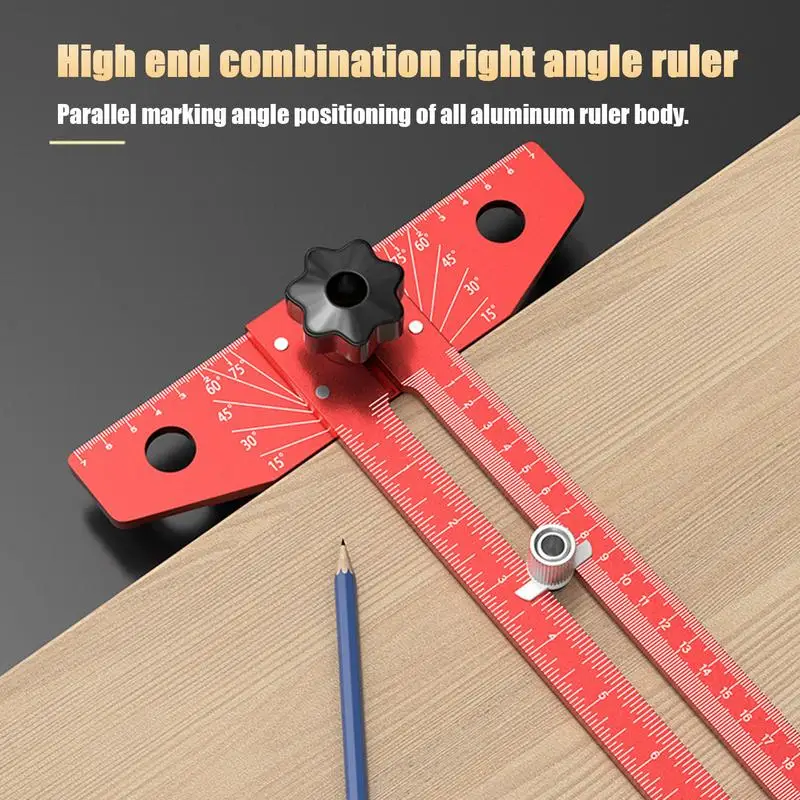 T Square Adjustable Aluminum Alloy T Ruler Precision T Square Measuring Tool Angle Adjustment For Architecture Carpentry Drawing