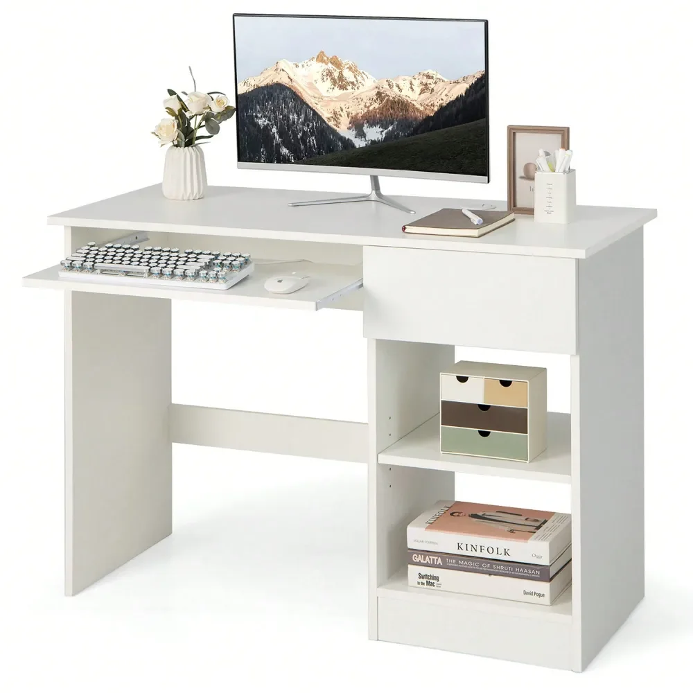

computer desk table office deskComputer Desk Home Office Workstation Study Laptop Table With Keyboard Tray Drawer Black White