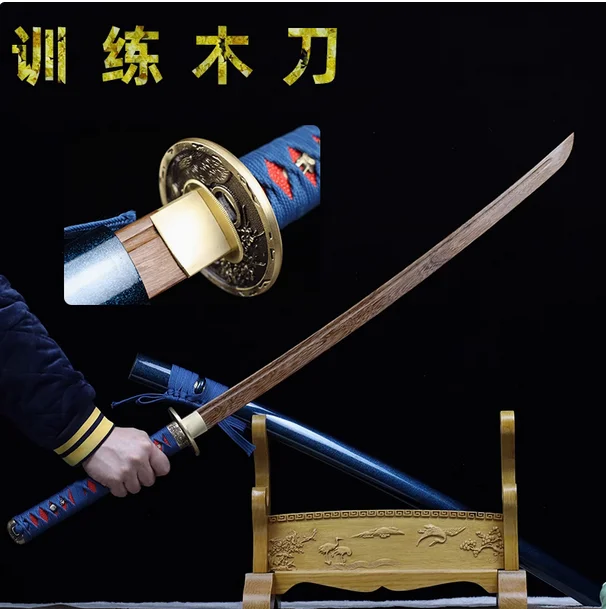 مجموعات عالية الجودة من 3 قطع خشبية يابانية من Bushido Iaido Katana شفرة خشبية لممارسة التمارين البدنية دعائم تنكرية غير حادة