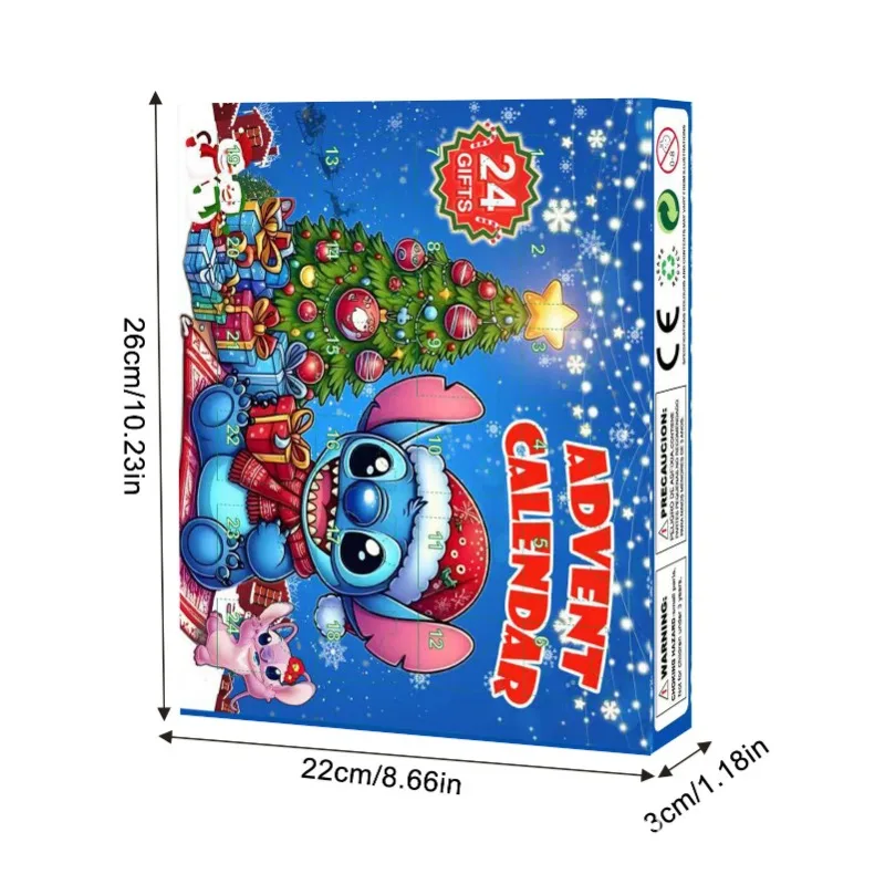 24PCS Stitch Christmas avvento Calendar Cute Small Stitch Angel PVC Action Figure Countdown Toy Box Boy Girlfriend Birthday Gift