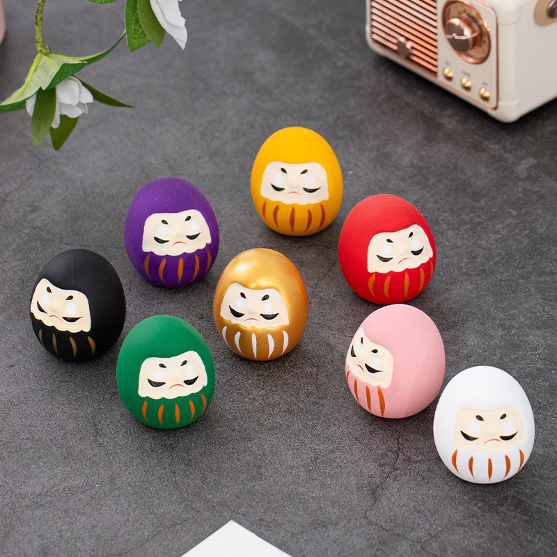 Muñeca Daruma de cerámica japonesa de 8 estilos, artesanía, amuleto de la suerte, adorno de la fortuna, paisaje, decoración de escritorio para el hogar, accesorios de regalos en miniatura