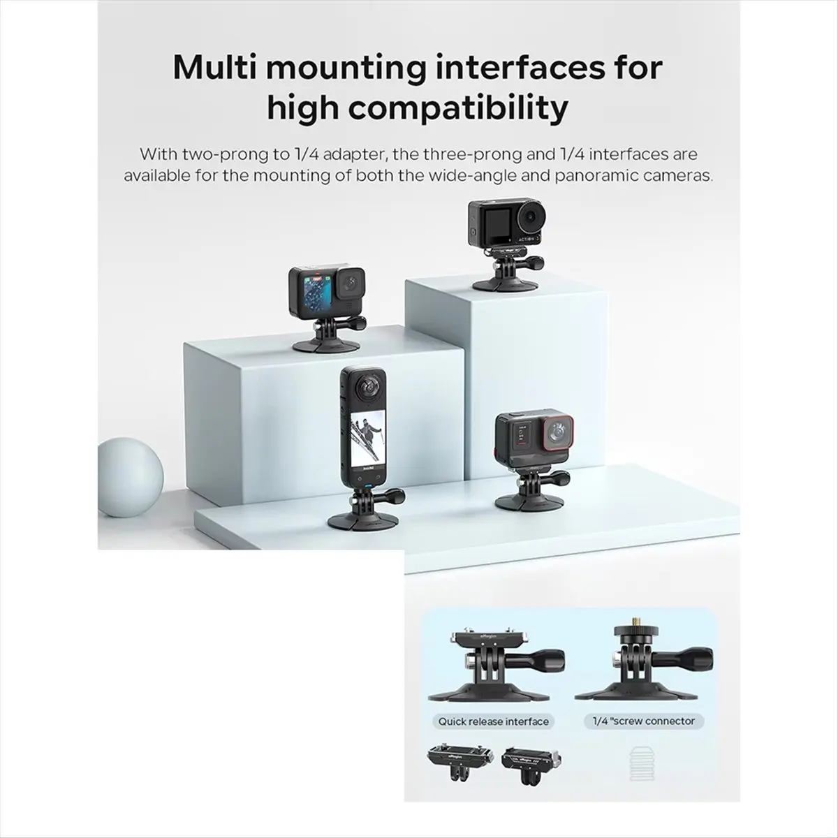 A14M  for Go 3S/X4 X3/ Camera Flexible Adhesive Base Sticker Mount Motorcycle Helmet Base for Action 4/