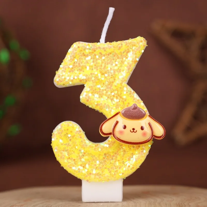 لطيف Onpompurin شمعة عدد 0-9 كعكة عيد ميلاد الديكور حفلة عيد ميلاد الطفل دش الشموع المشهد الديكور الهدايا