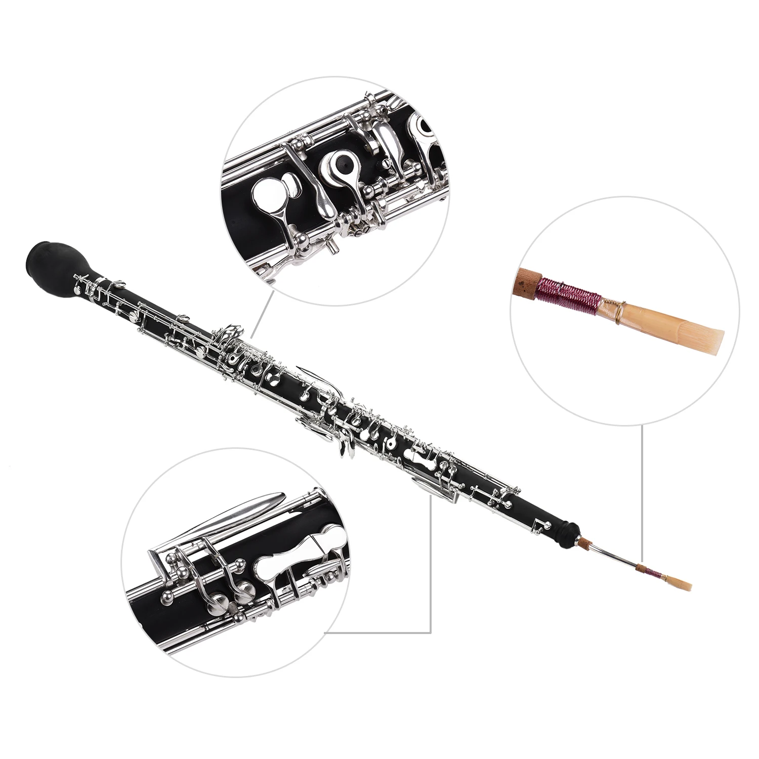 High Grade Silver Plated English Horn Alto Oboe Professional With Carrying Case For Band Rehearsal Stage Performance