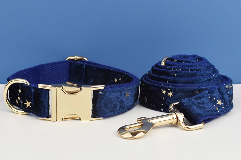 Luxus Mode Haustier Zubehör benutzer definierte Design Logo schwarz unten Blume Sublimation Hunde halsband Leinen Geschirr Bogen Set star01 – Detail 5